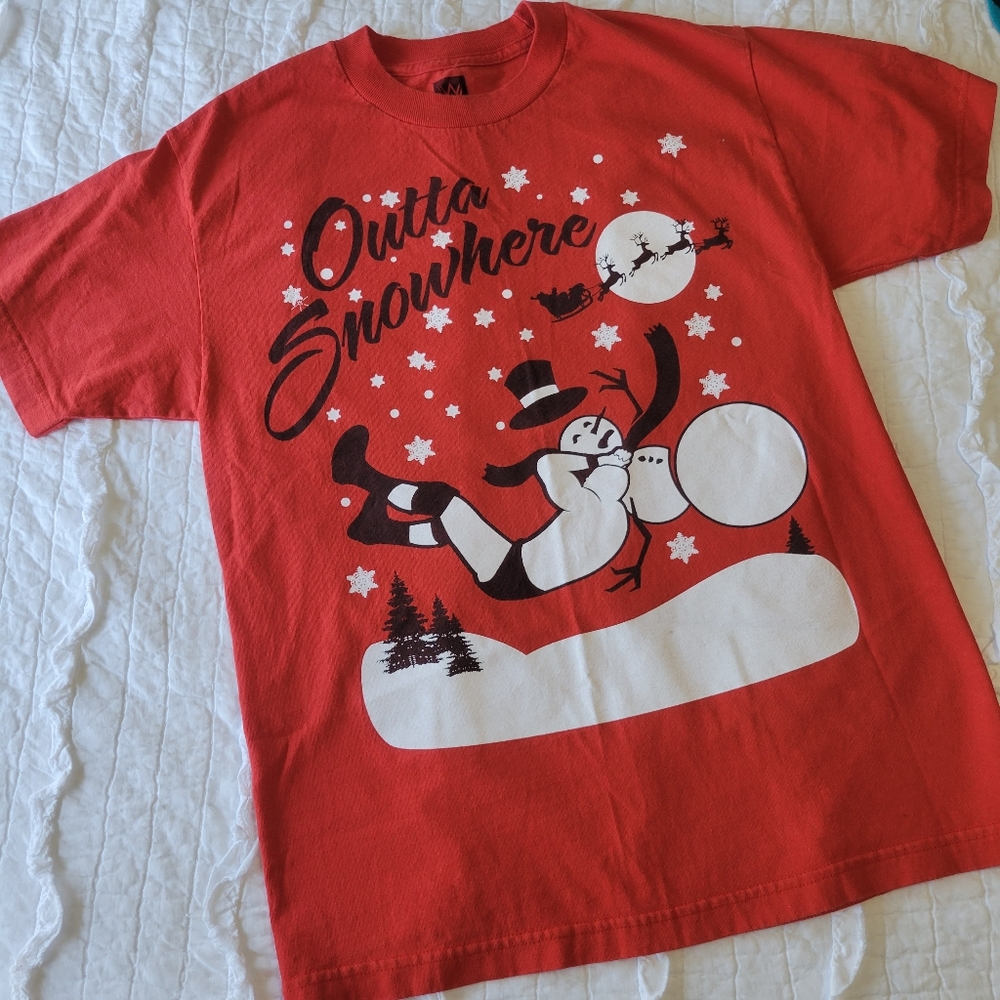 WWE Randy Orton "Outta Snow Where" Long Sleeve Red TShirt Authentic M Like New